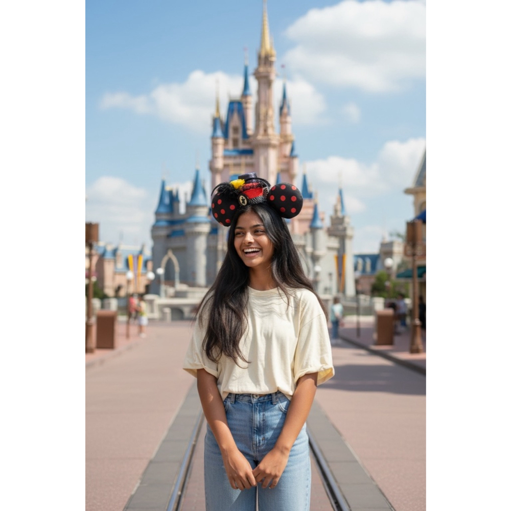Disney Parks DAPPER DAY MINNIE Mickey Ears Headband Victorian Cameo Hat Flower